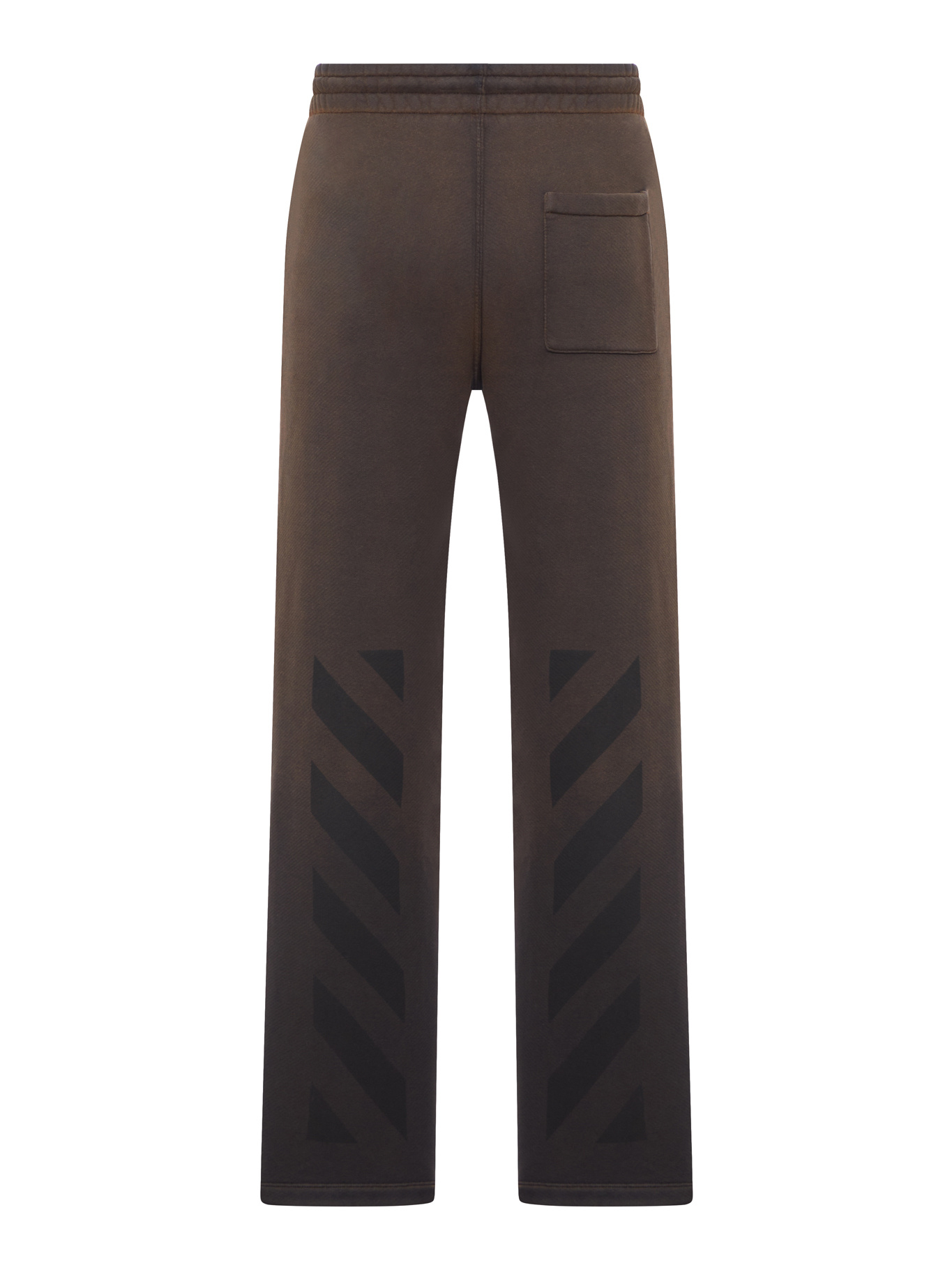 Off-white Cotton Sweatpants With A Degraded Effect In Brown