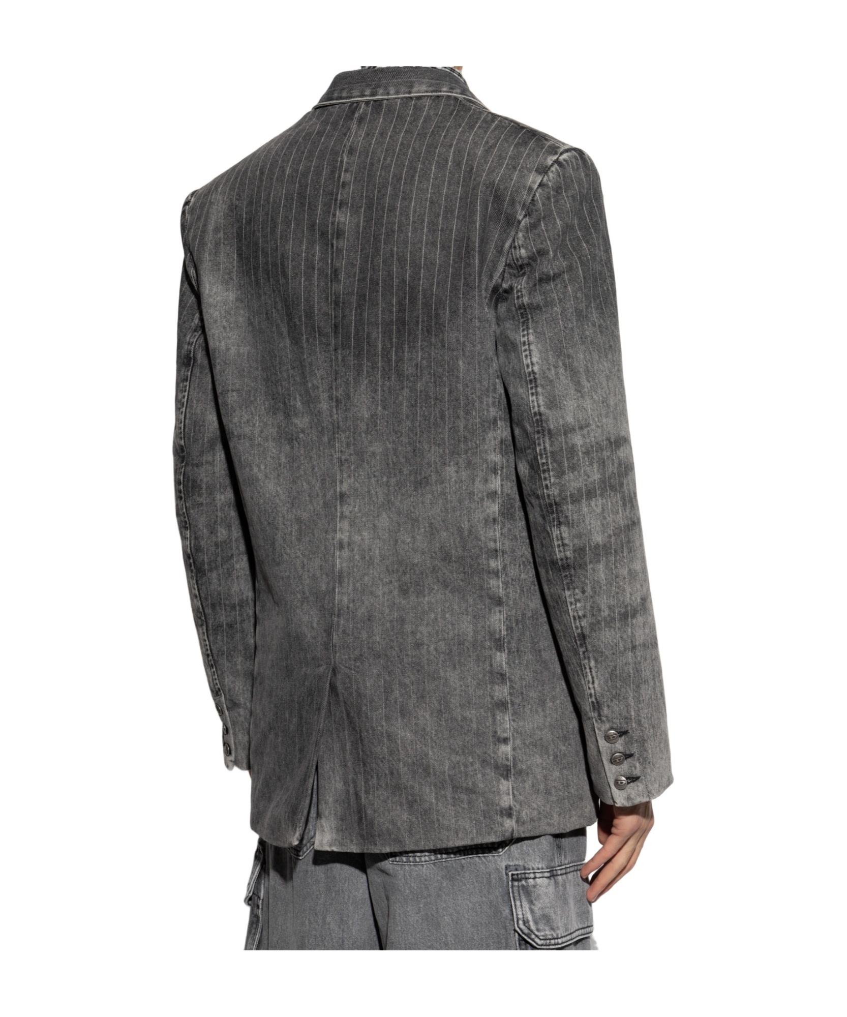 Diesel Long-sleeved Denim Jacket In Black