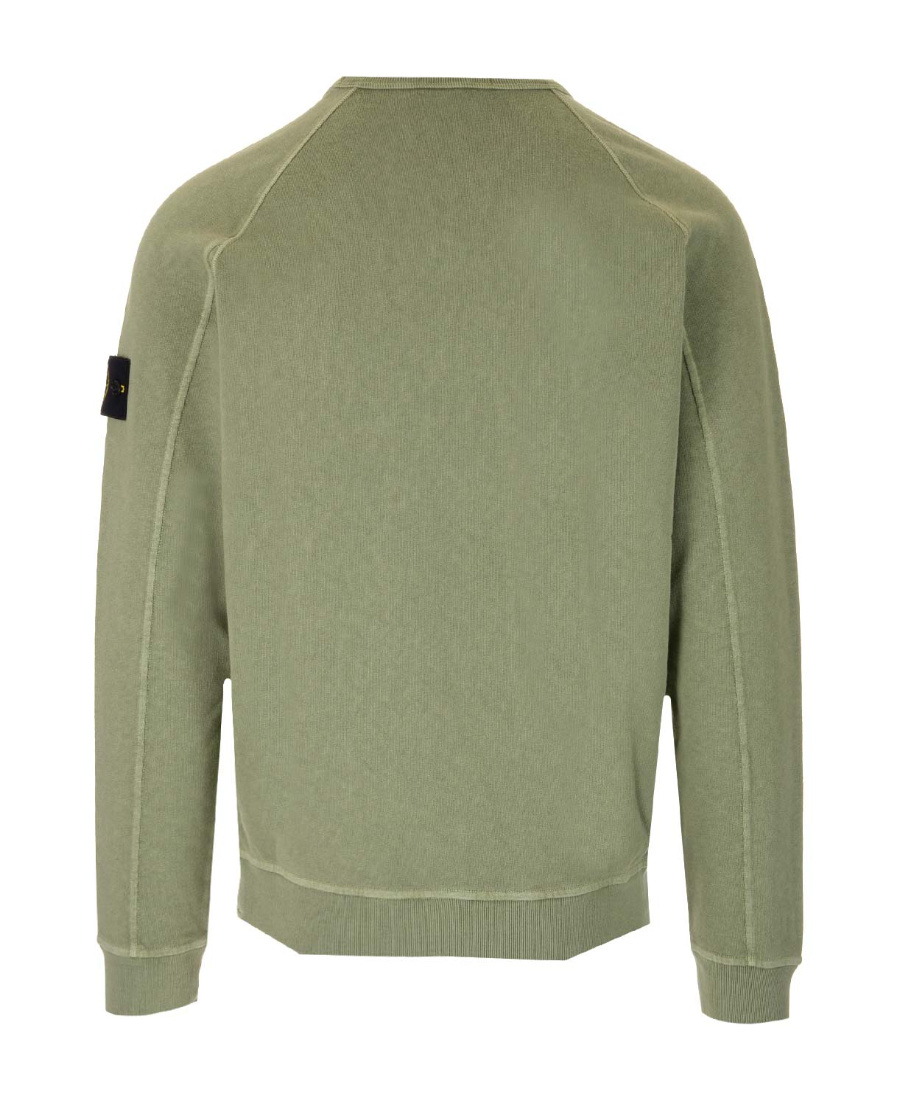 Stone Island Logo Patch Crewneck Sweatshirt In Green