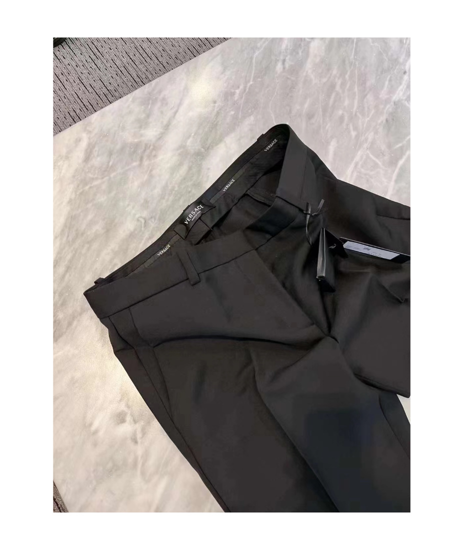Versace Icons Embellished Wool-blend Flared Pants In Black