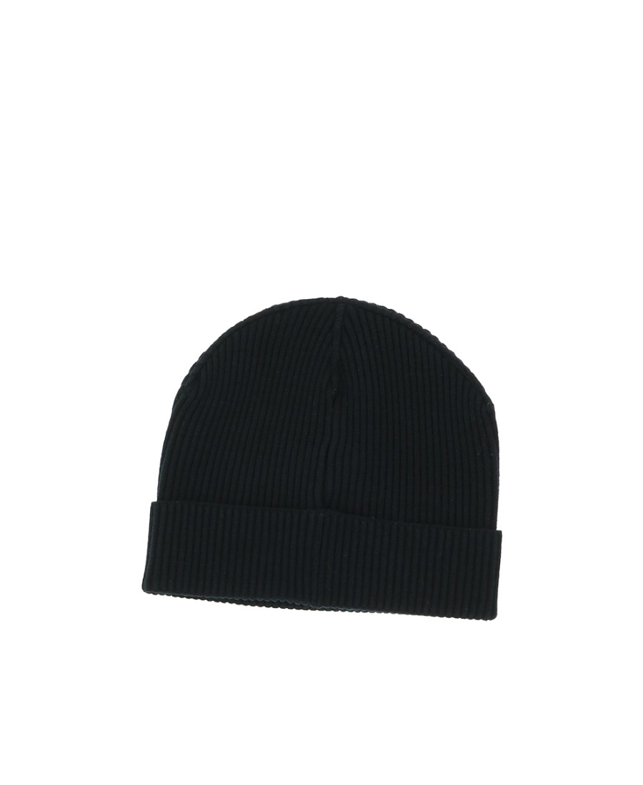 STONE ISLAND LOGO-PRINT RIBBED BEANIE