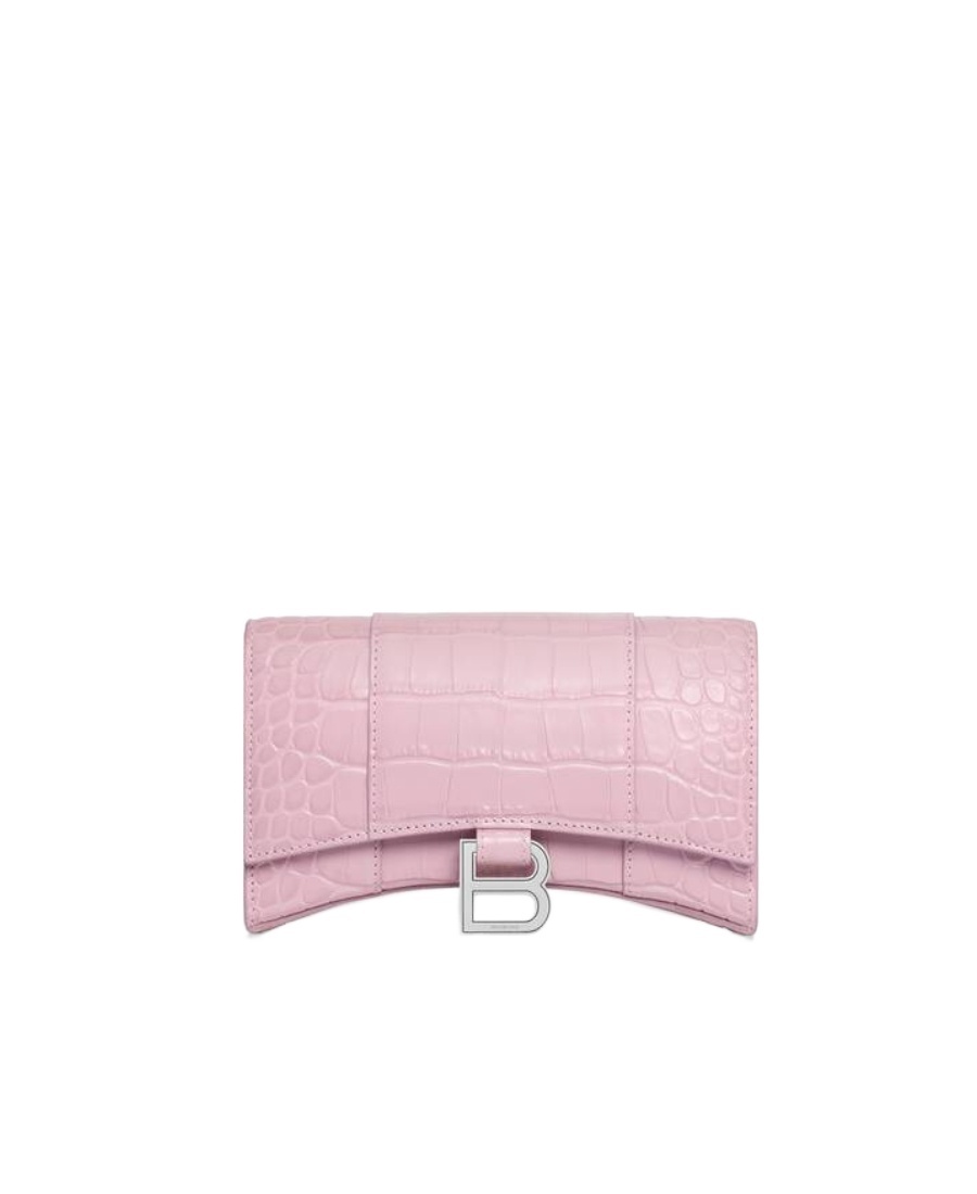 Balenciaga Hourglass Wallet-on-chain In Pink