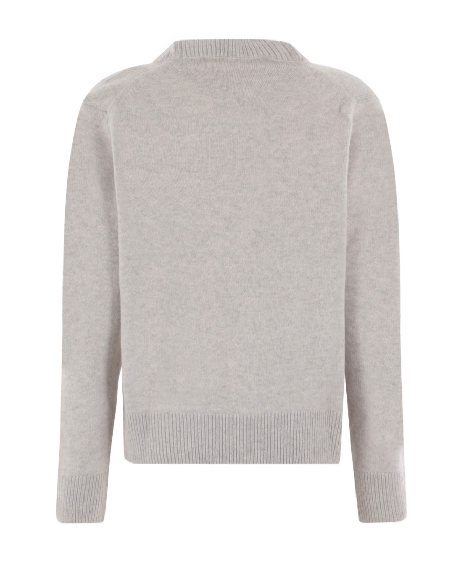 MAISON KITSUNÉ LOGO-PATCH V-NECK WOOL CARDIGAN