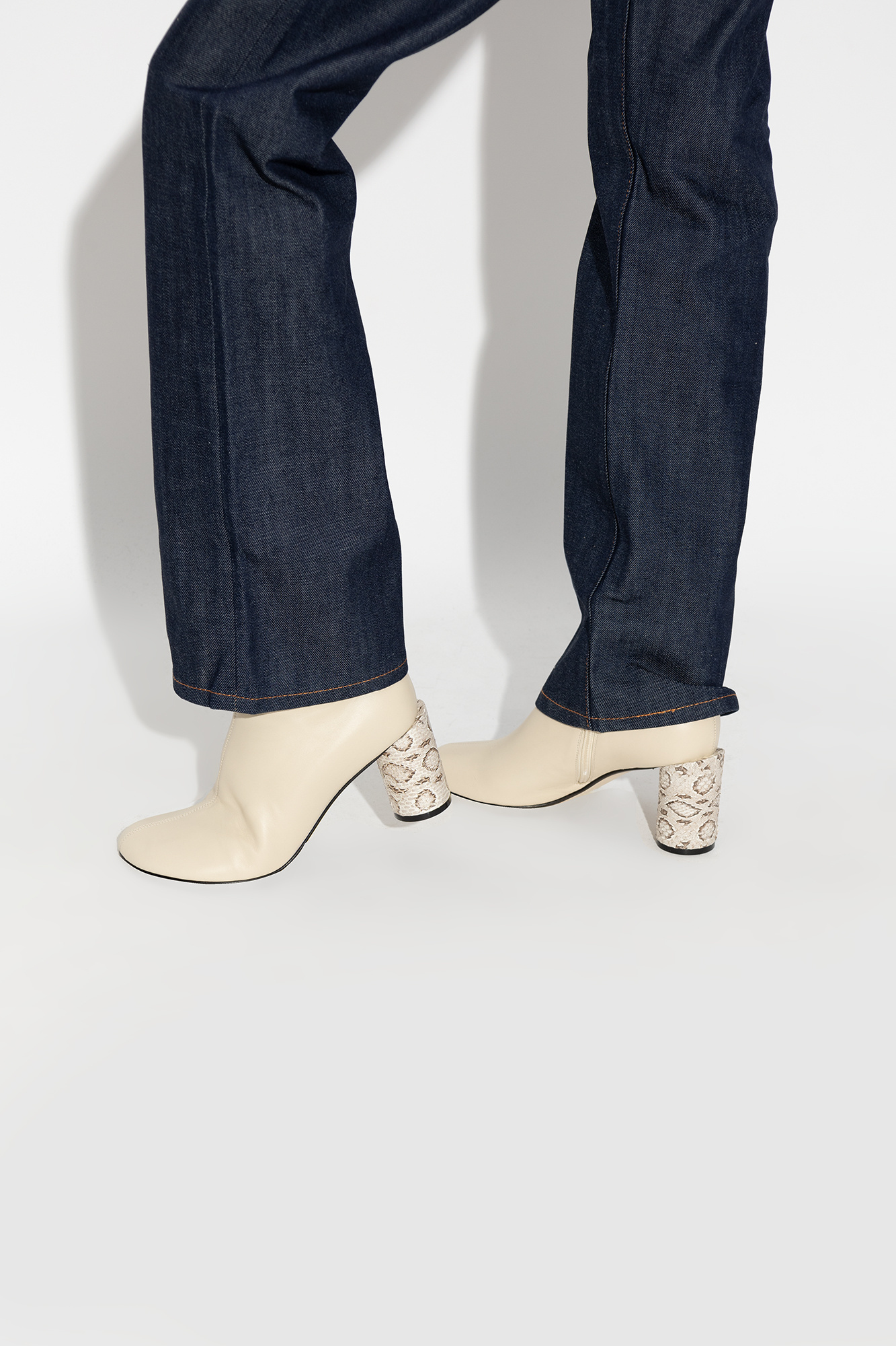 Lanvin Stiefeletten Mit Schlangen-effekt In Nude