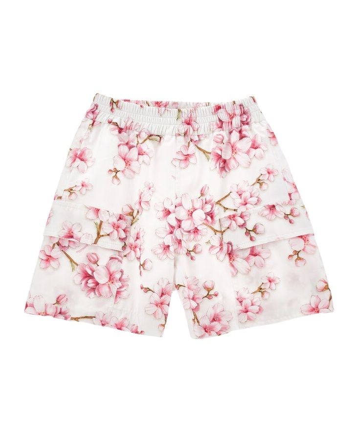 Monnalisa Popeline-shorts Mit Grosser Tasche In White