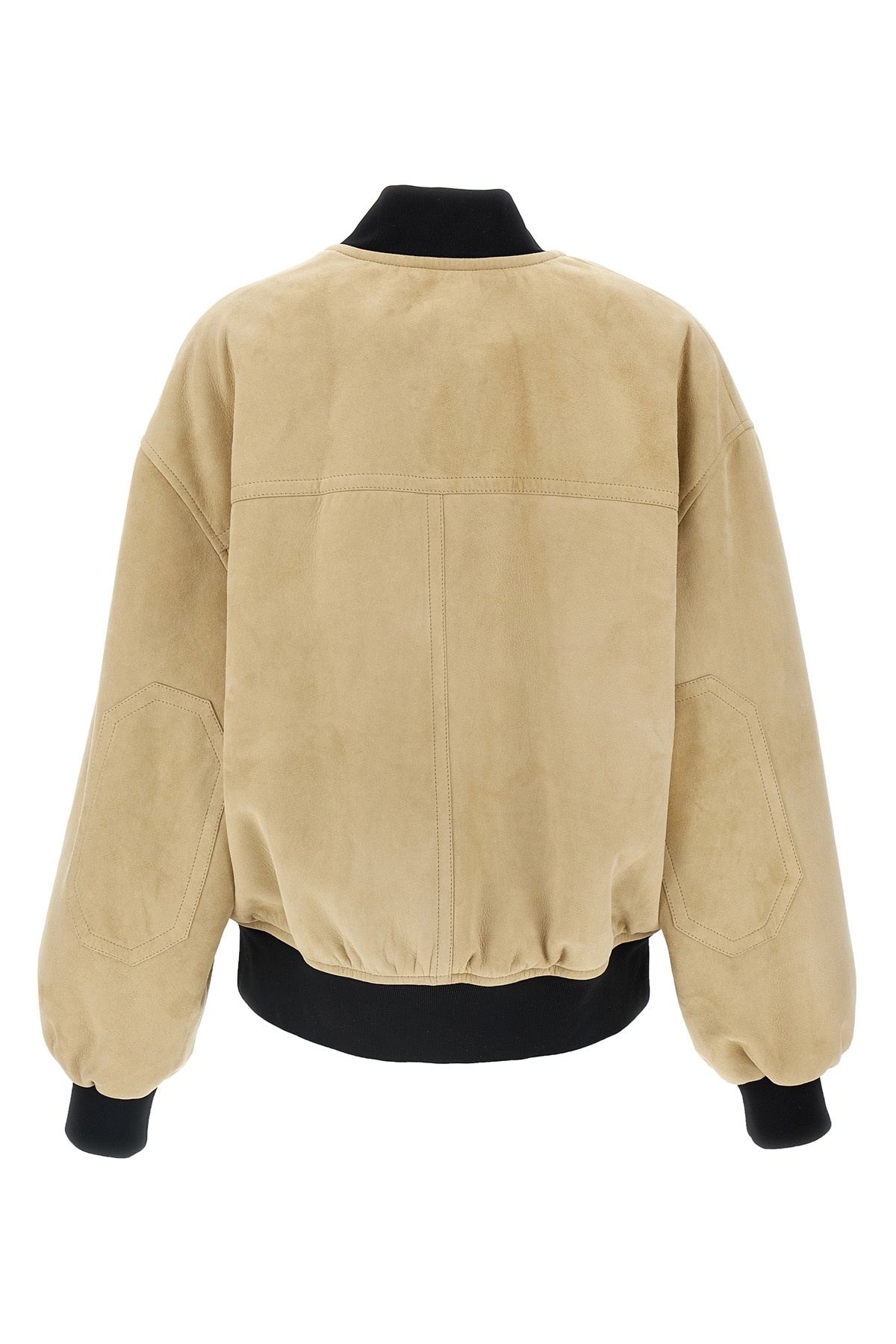 Khaite Spence Suede Bomber Jacket In Nude