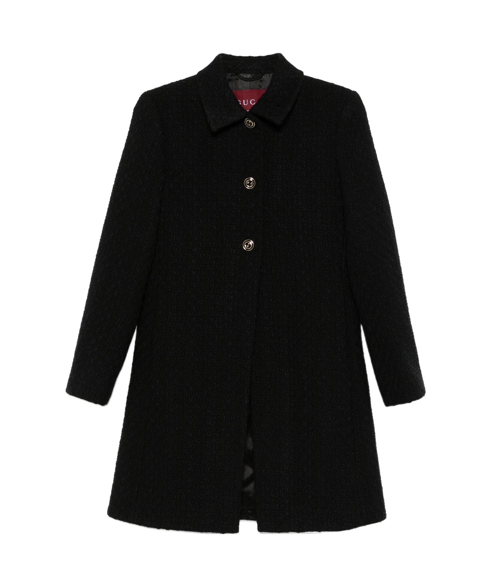 Gucci Wool-blend Coat In Black