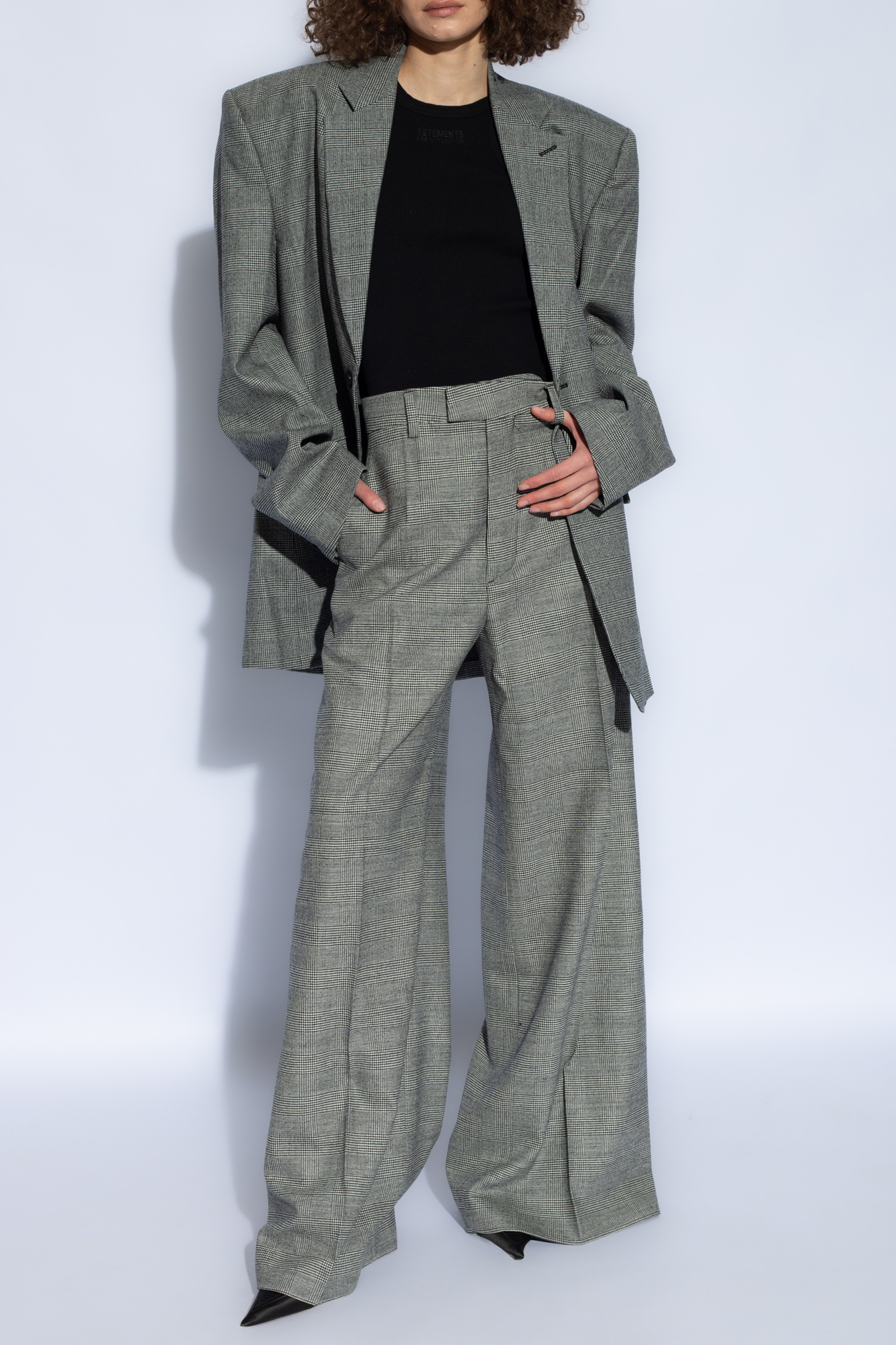 VETEMENTS PRINCE OF WALES WIDE-LEG TROUSERS 