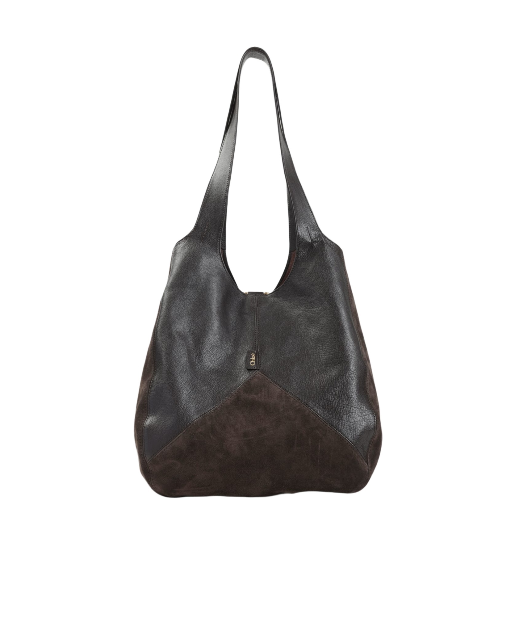 Chloé Balloon Leather And Suede Bag In Brown