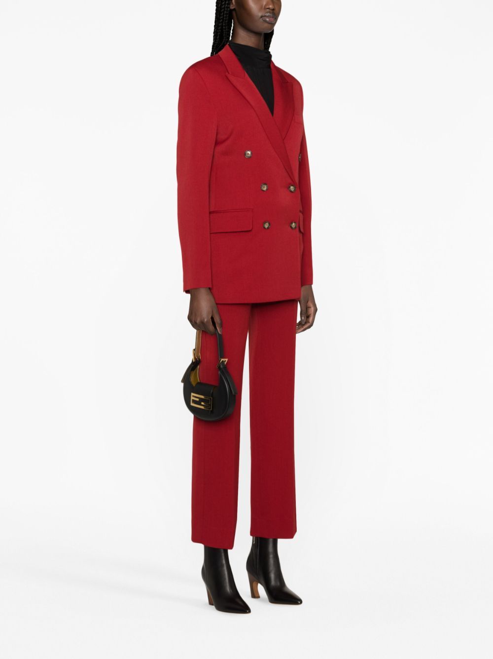 Victoria Beckham Double-breasted Wool-blend Blazer In Red