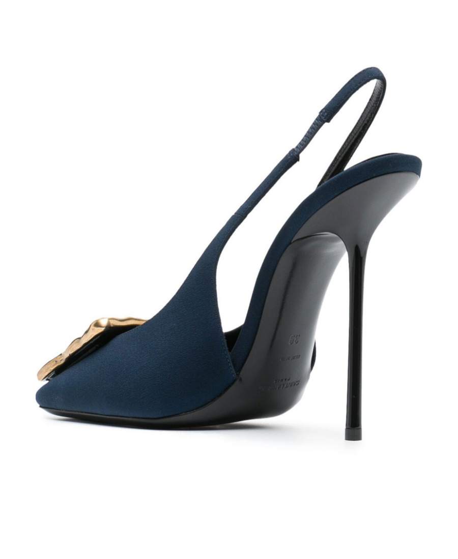 Saint Laurent Maxine 115mm Slingback Pumps In Blue