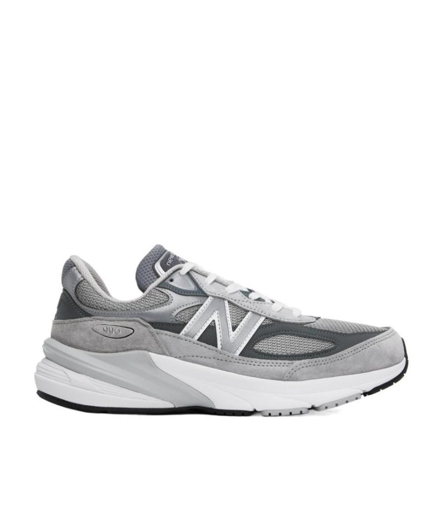 New Balance Grey Low Top Sneakers With Logo Detail In Suede And Tech Fabric Man In Gray