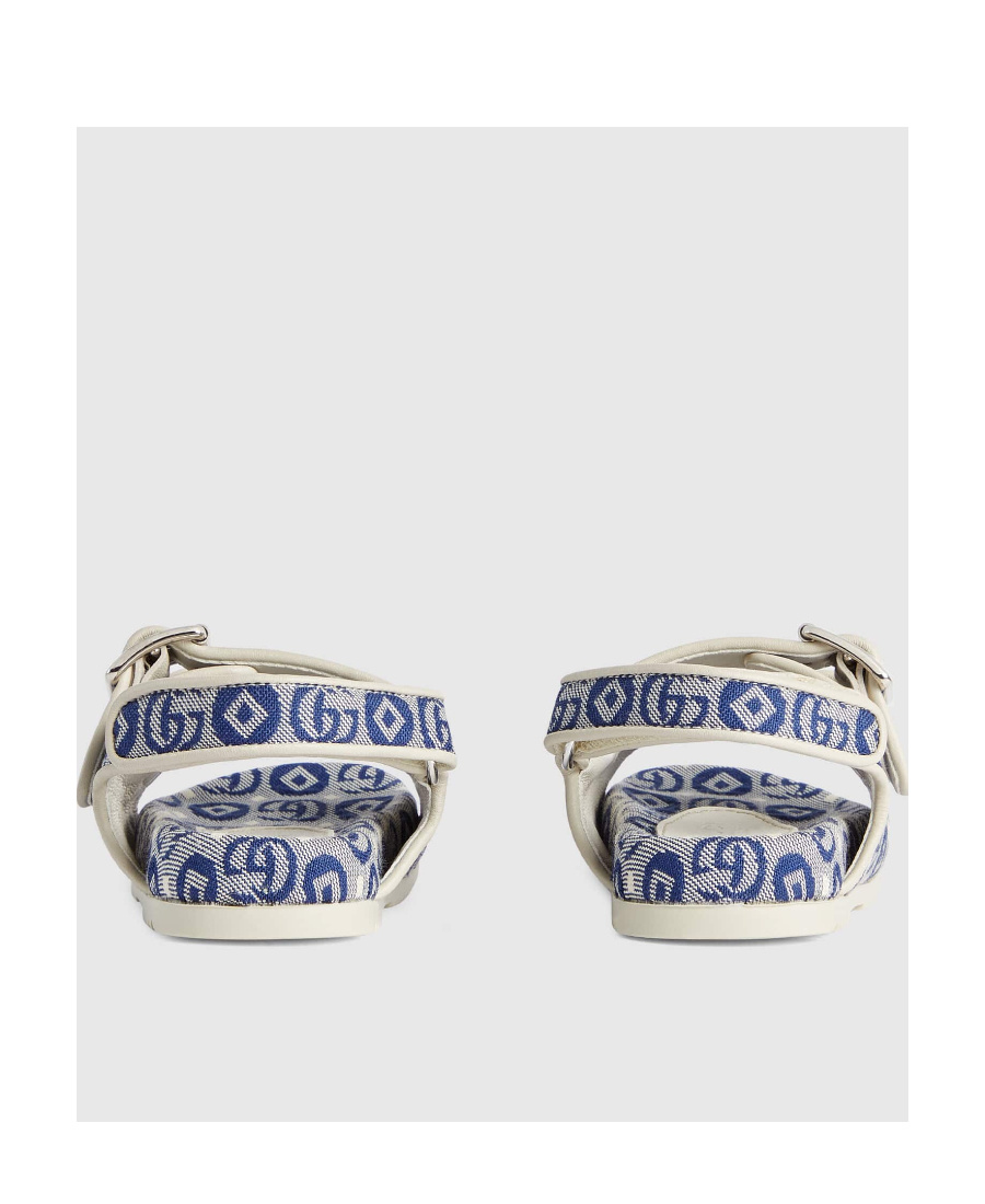Gucci All-over Gg-print Sandals In White