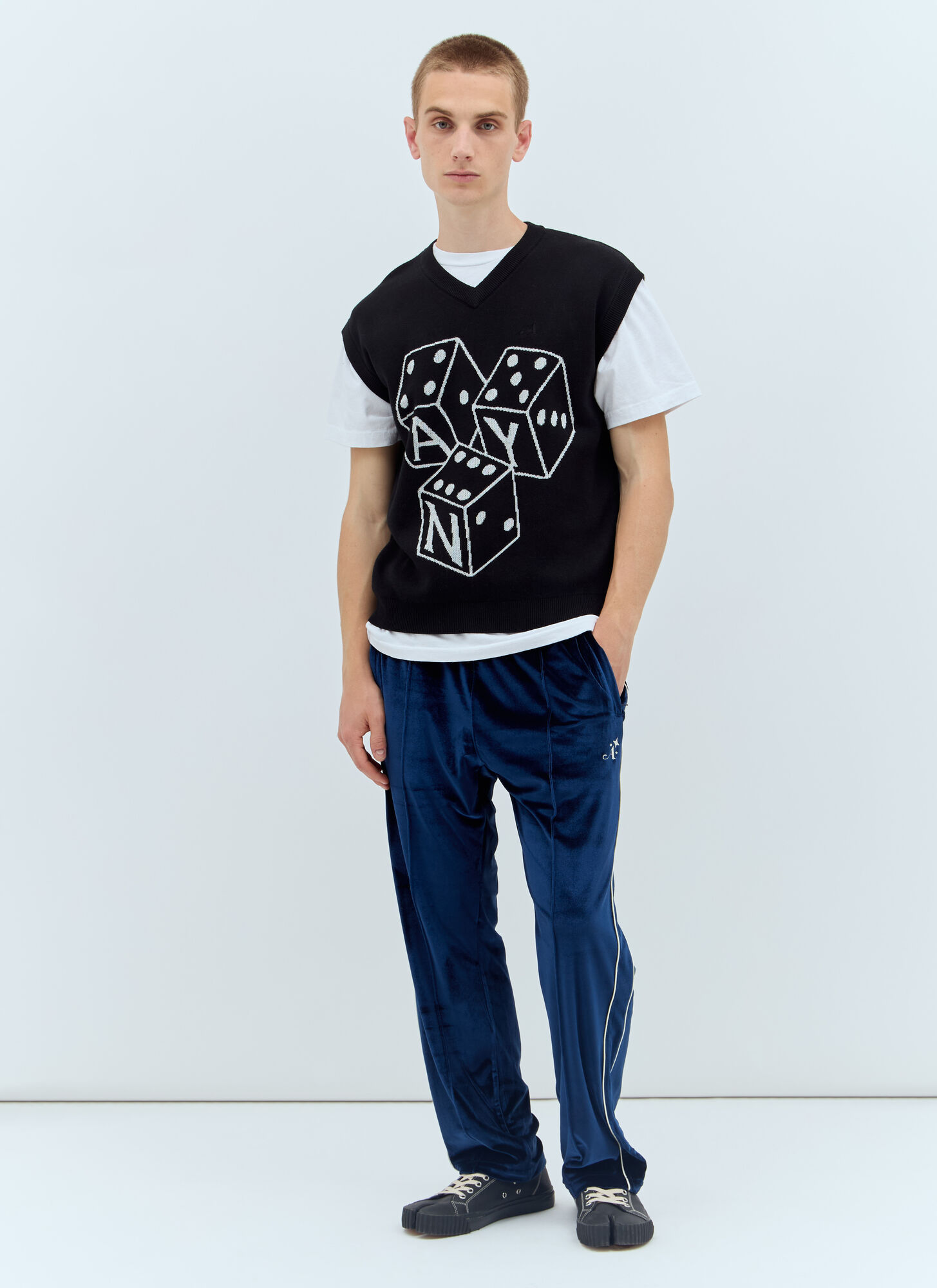 Awake Dice Logo-jacquard Vest In Black