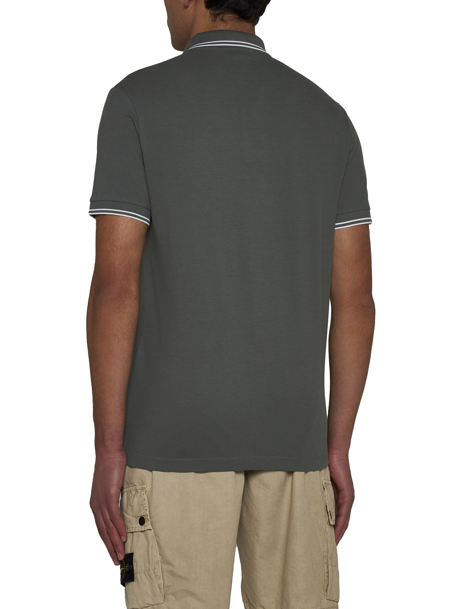Stone Island Slim Fit Short Sleeve Polo Shirt In Gray
