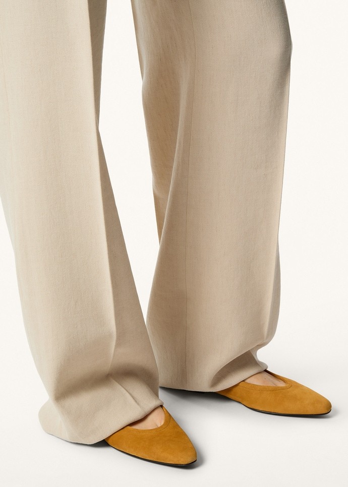 Loro Piana Primula Suede Ballet Flats In Brown