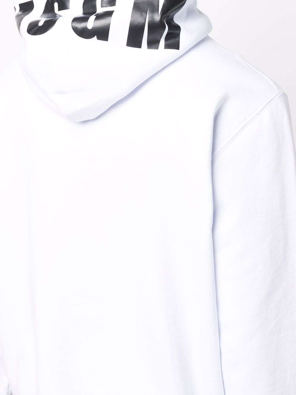Msgm Logo-print Hooded Jumper In White