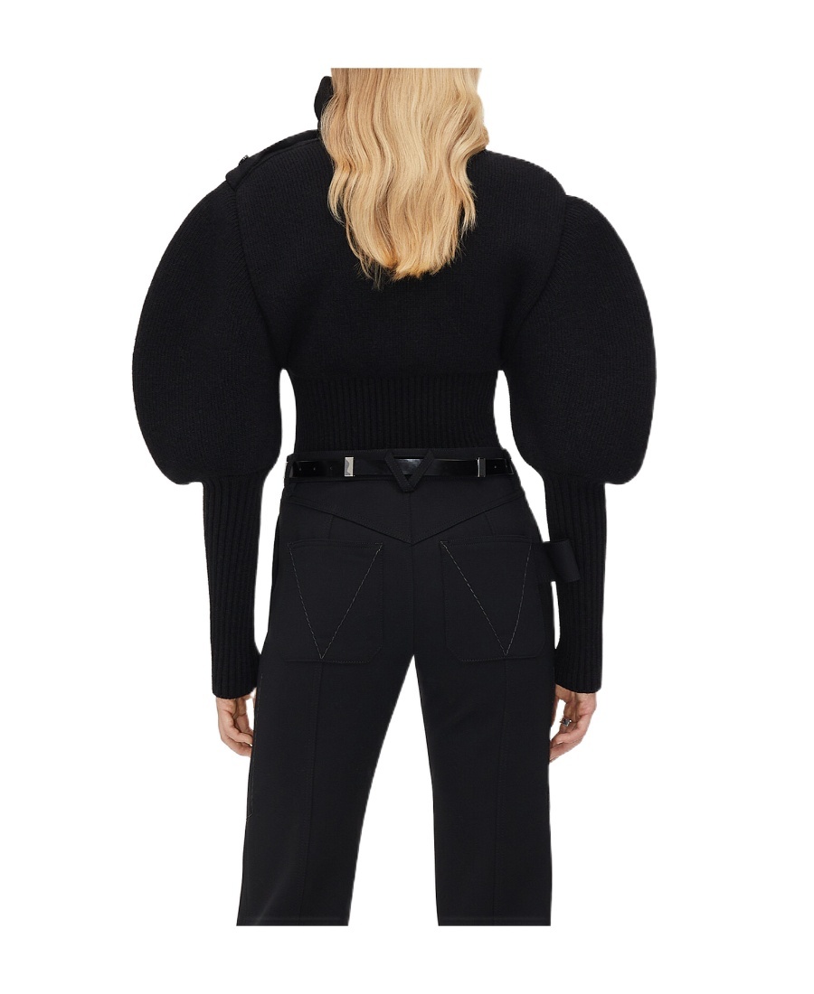 Bottega Veneta Puff-sleeves Jumper In Black