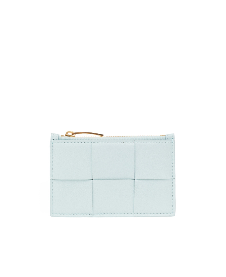 Bottega Veneta Logo Card Bag In Blue