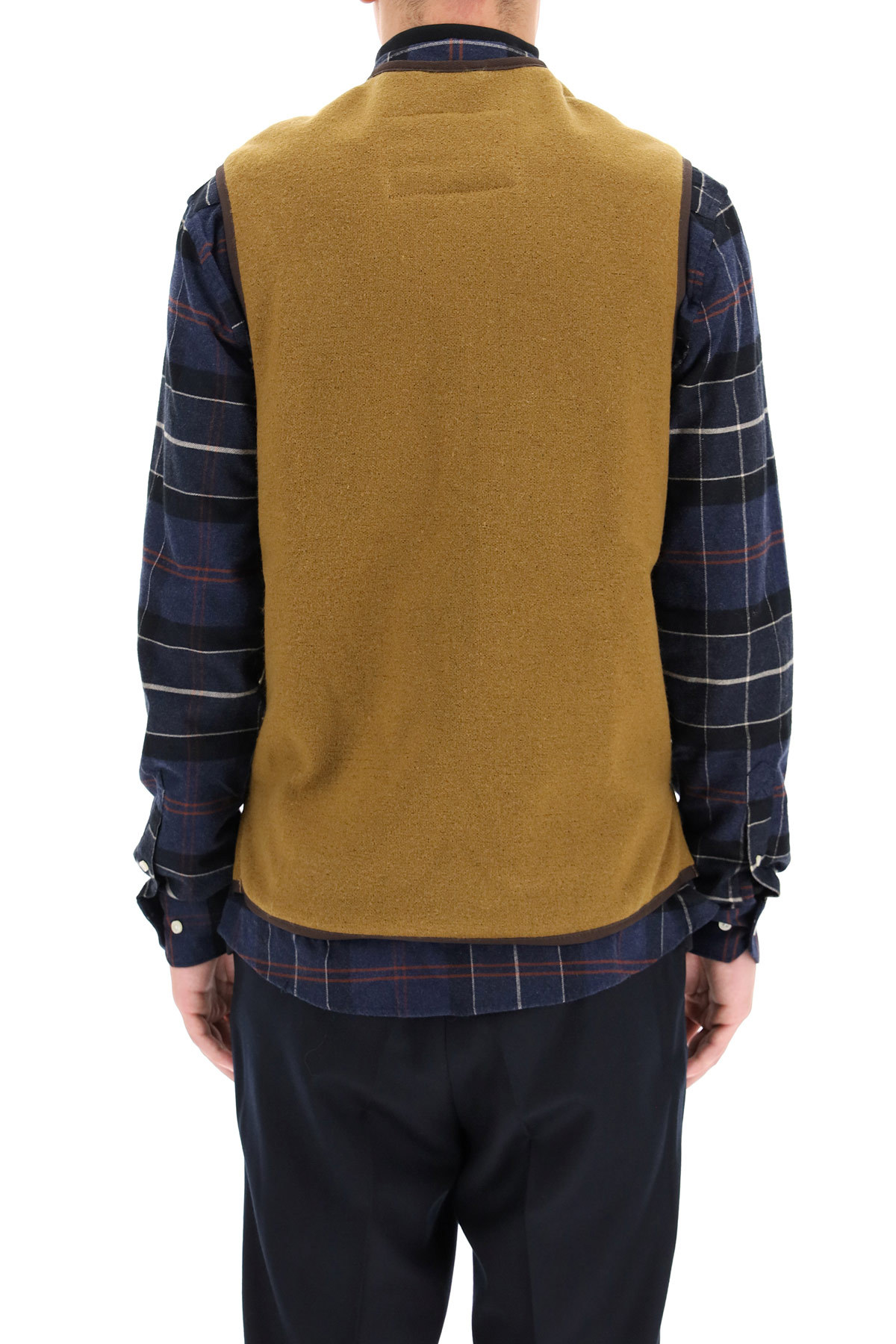 Barbour Front Zipped Reversible Eco-fur Vest In Brown