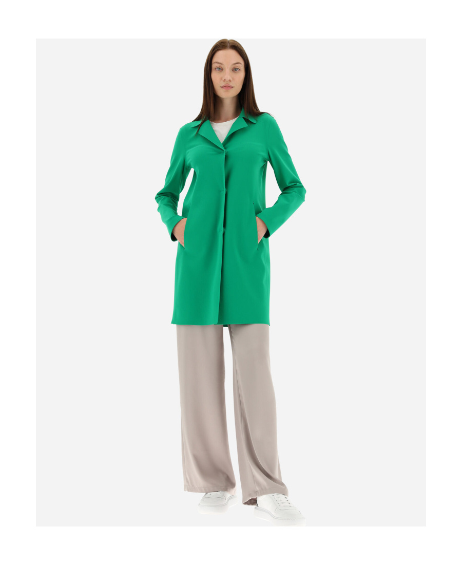 Herno Stretch Techno Jersey Trench Coat In Green