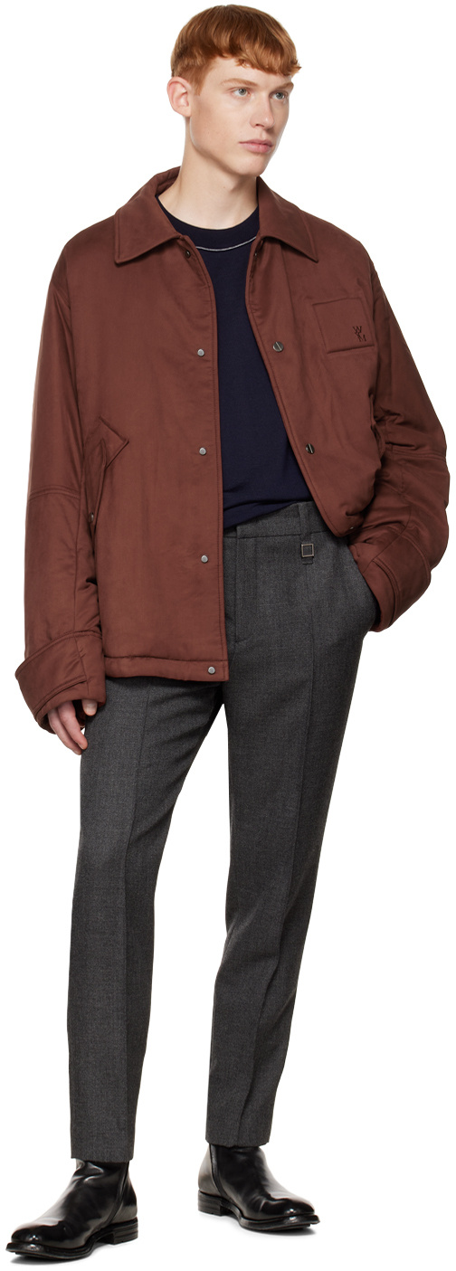 Wooyoungmi Brown Embroidered Jacket In Brown