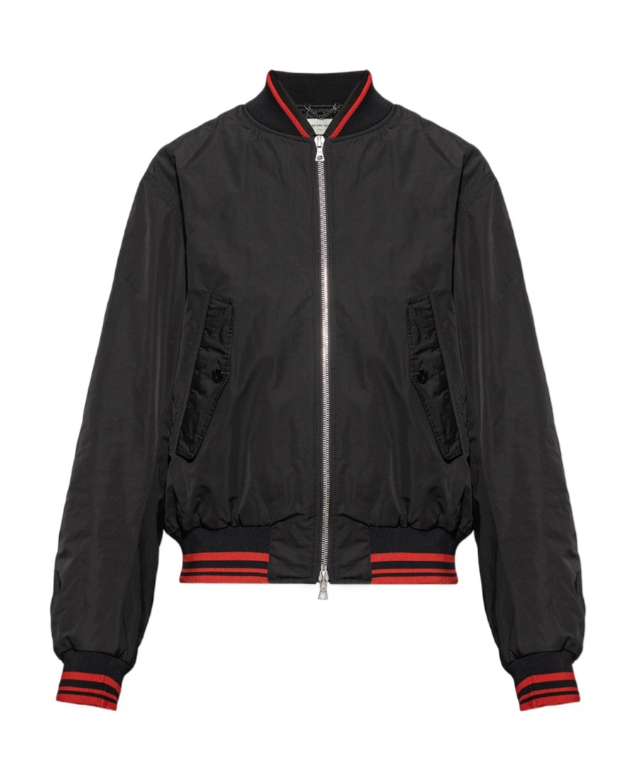 Dries Van Noten Standing Collar Casual Jacket In Black