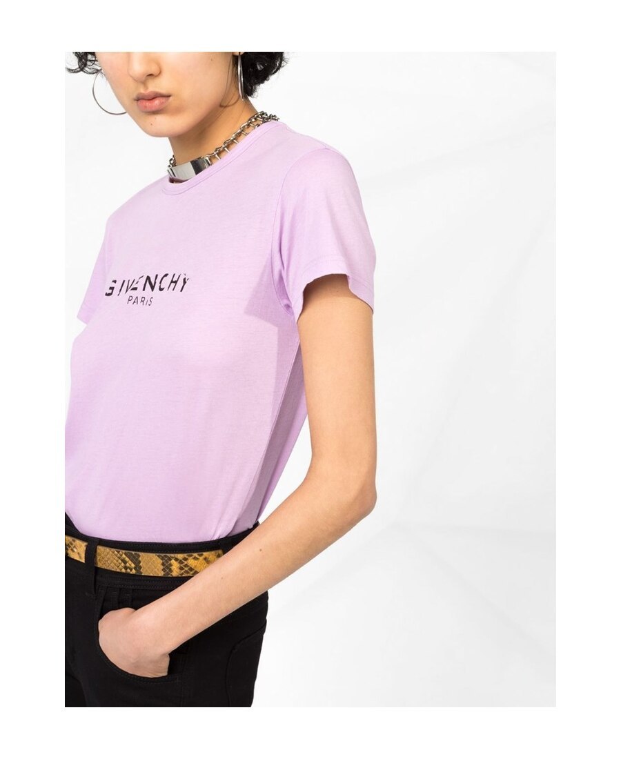 Givenchy Logo Printed T-shirt In Purple