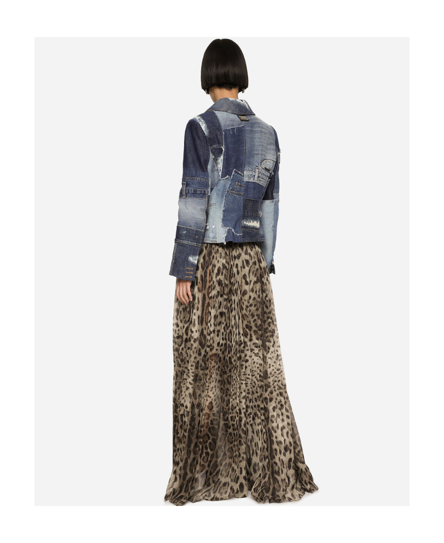 Dolce & Gabbana Leopard-print Chiffon Culottes In Multicolor