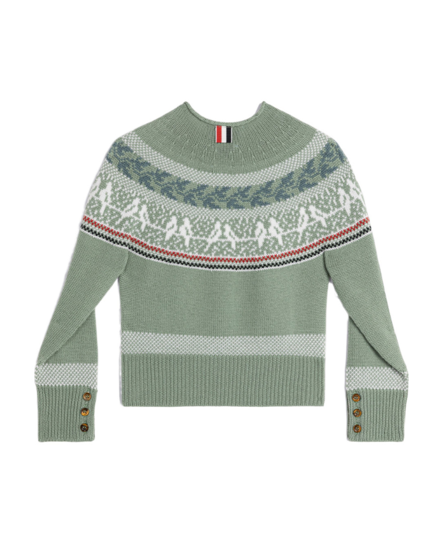 Thom Browne Fair-isle Wool Jumper In Gray