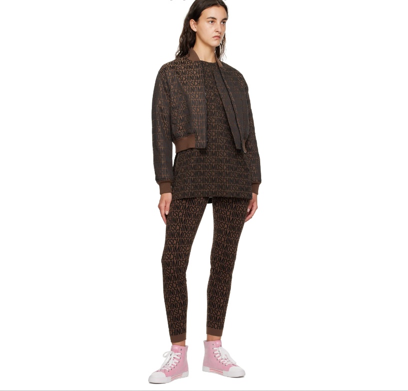 Moschino Zipper Pilot Jacket In Black