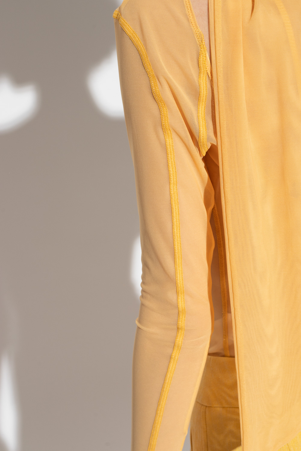Shop Jacquemus Le Abanaba Semi-sheer Bodysuit In Nude