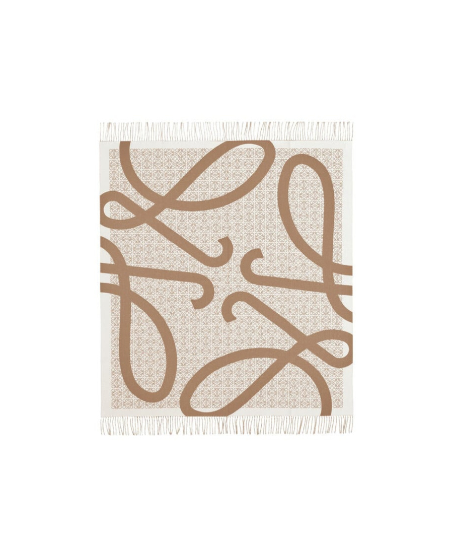 Loewe Fringed Blanket In Nude
