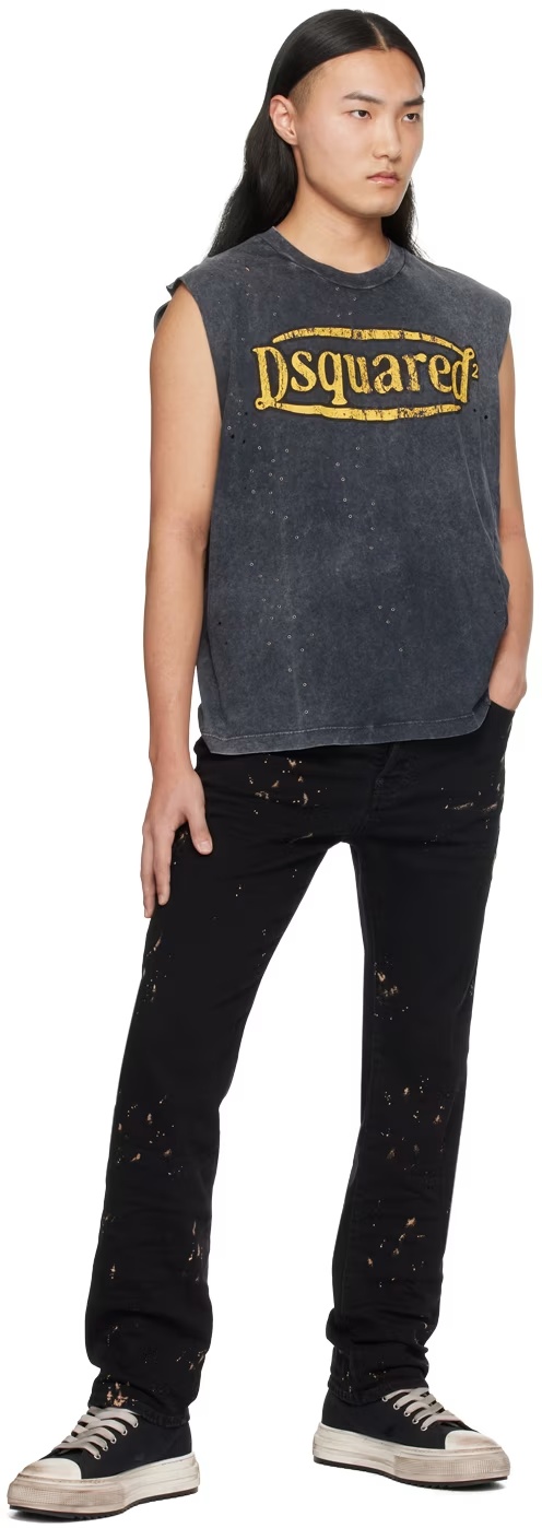 Dsquared2 Black 642 Jeans In Black