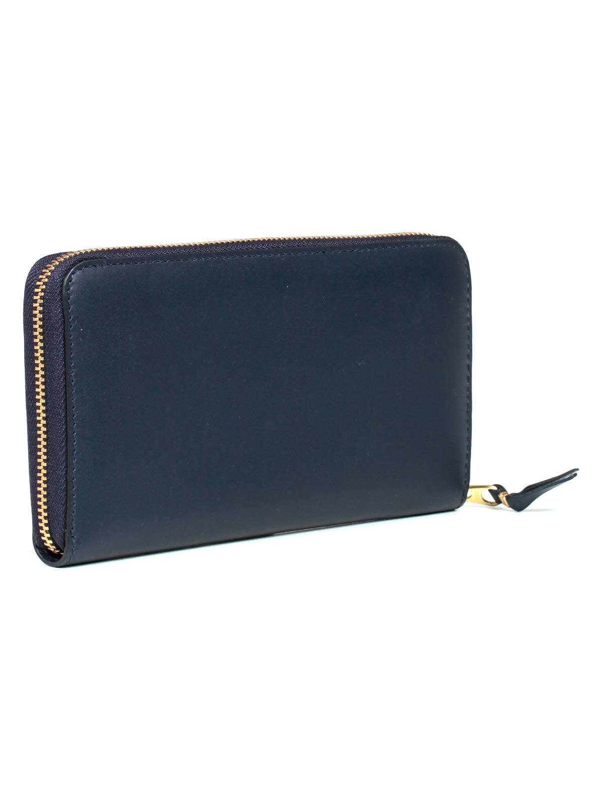 Shop Comme Des Garçons Logo Zipper Wallet In Blue