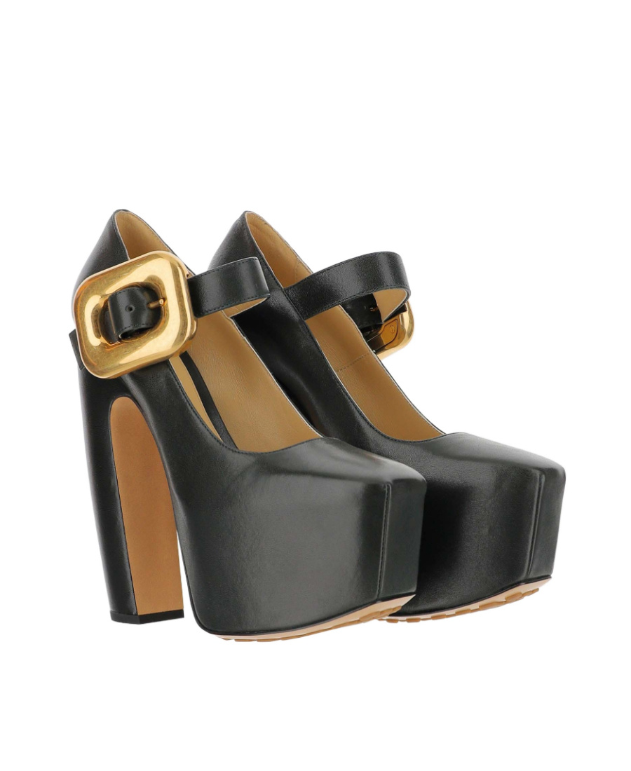 Bottega Veneta Logo High Heels In Black