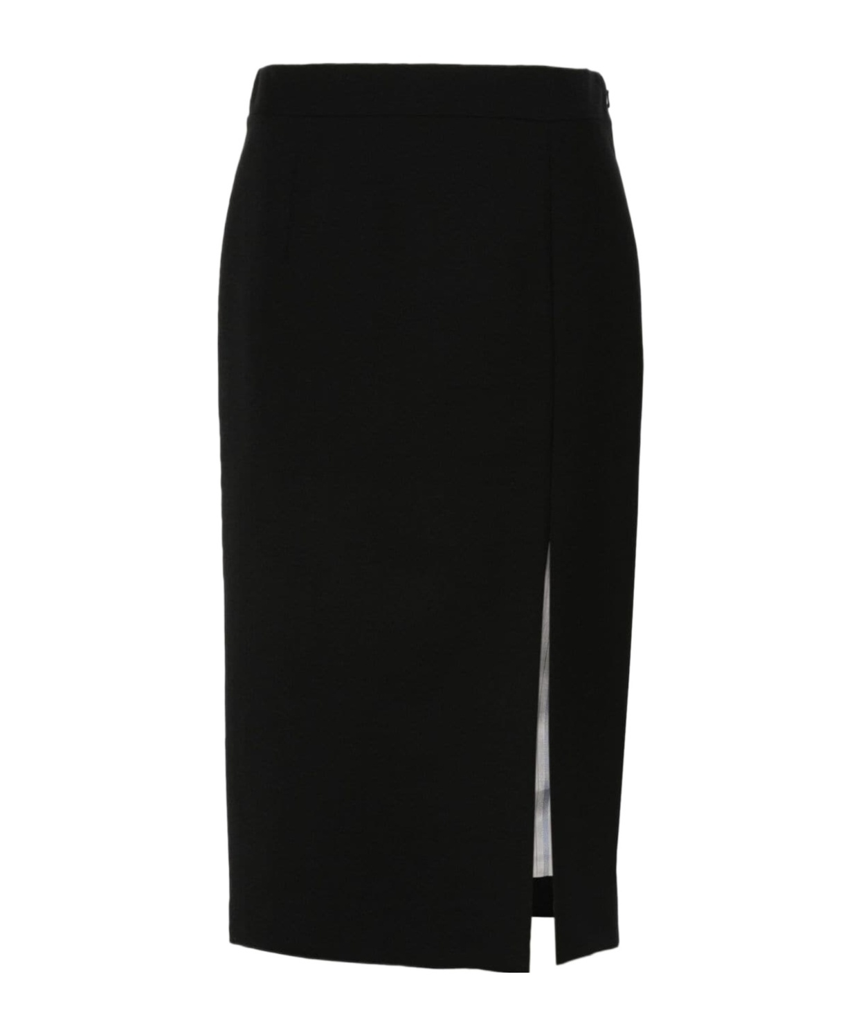 Moschino Knee Length Pencil Skirt In Virgin Wool In Black
