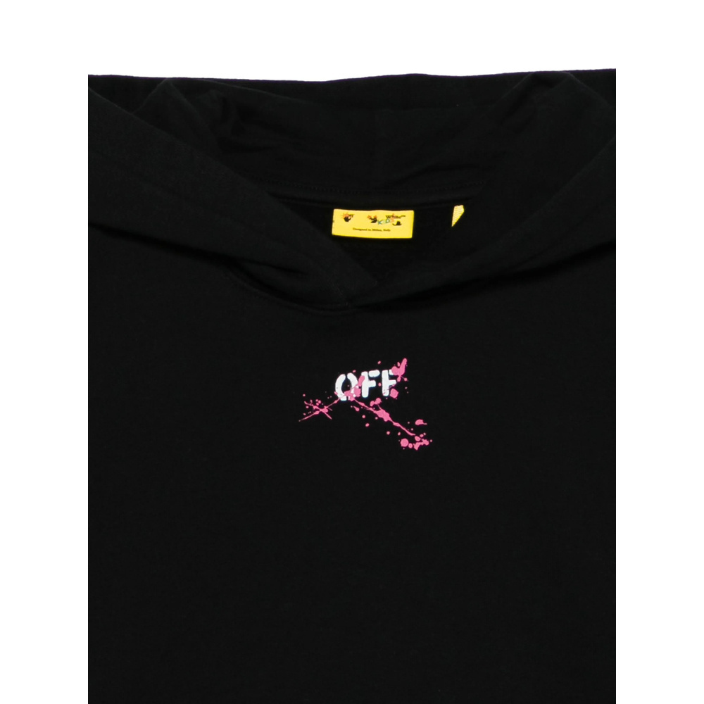 Off-white Graphic-print Hoodie In Black