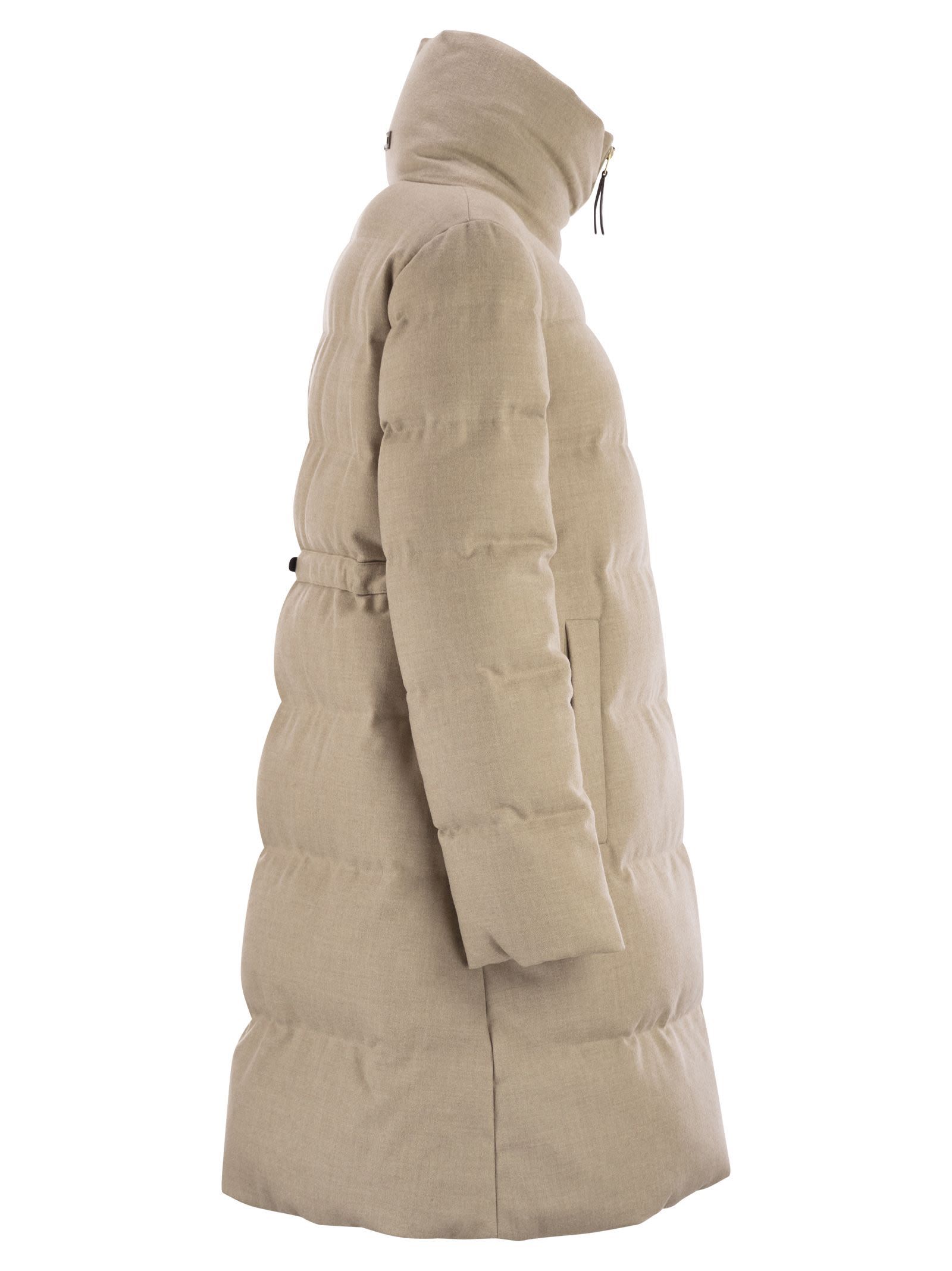Herno Women Wool Jacket With High Collar In Brown