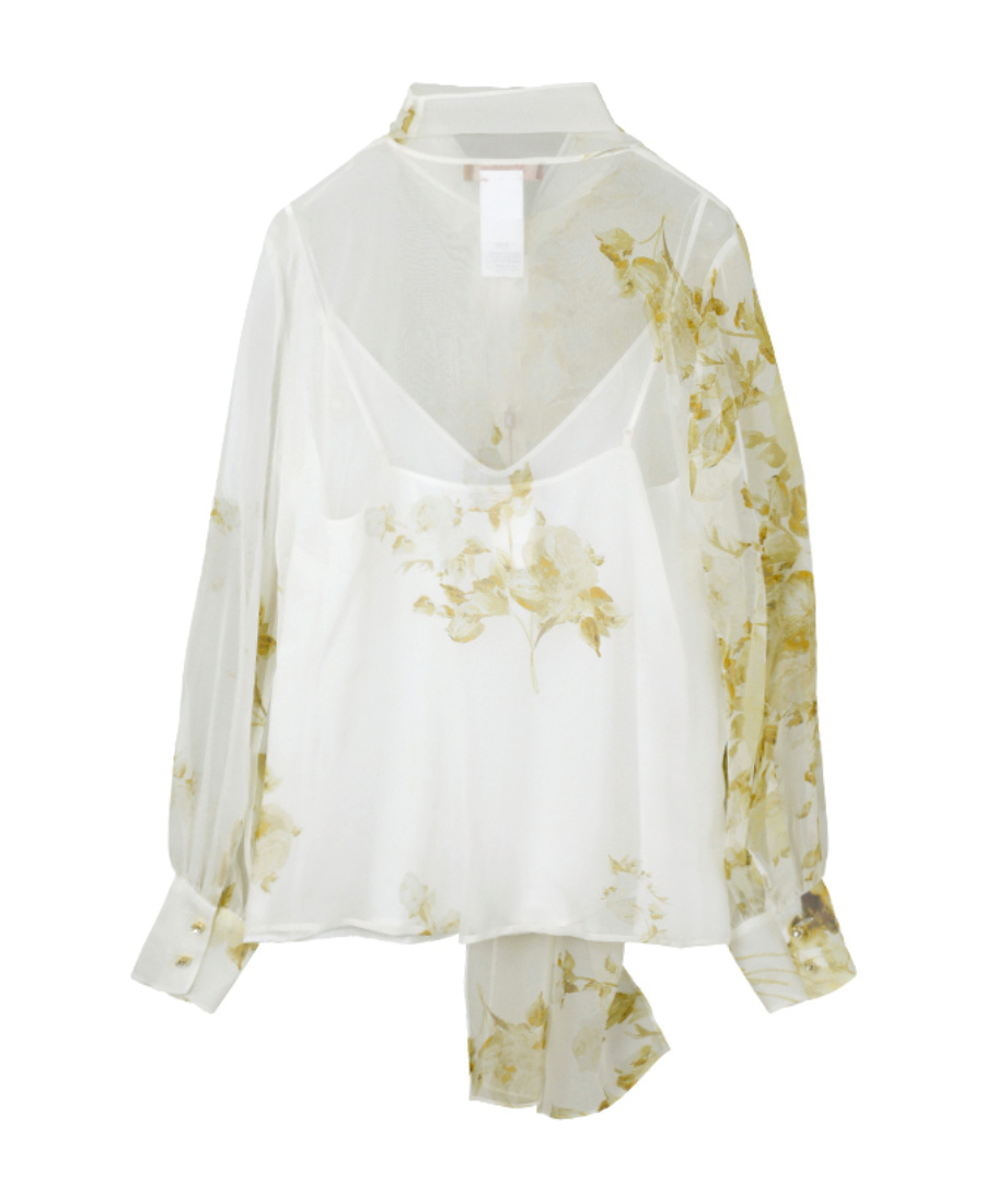 MAX MARA TWO-PIECE SET OF PRINTED BLOUSE