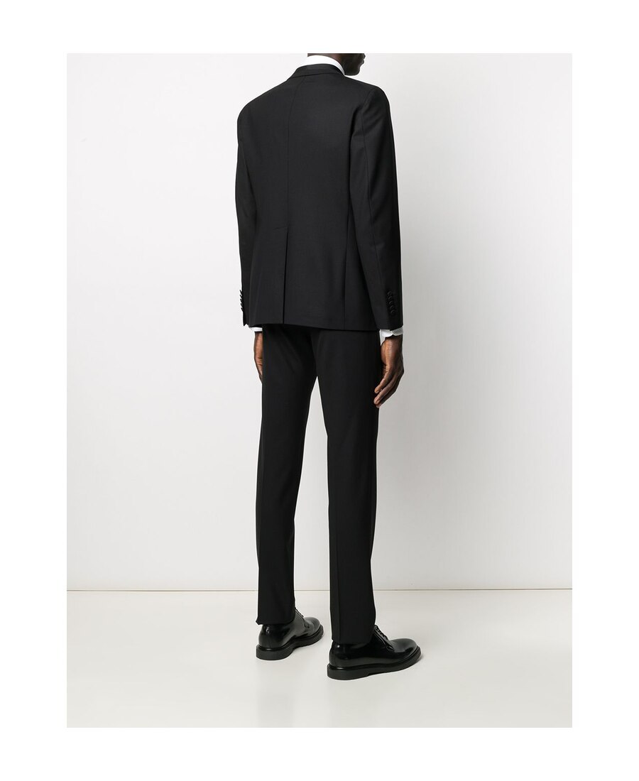 Tagliatore Single-breasted Black Suit With Notched Lapels