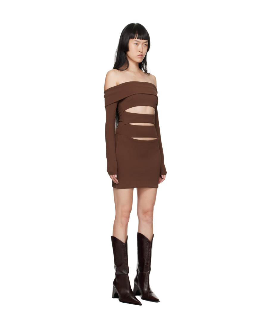 Misbhv Brown Elena Minidress In Brown