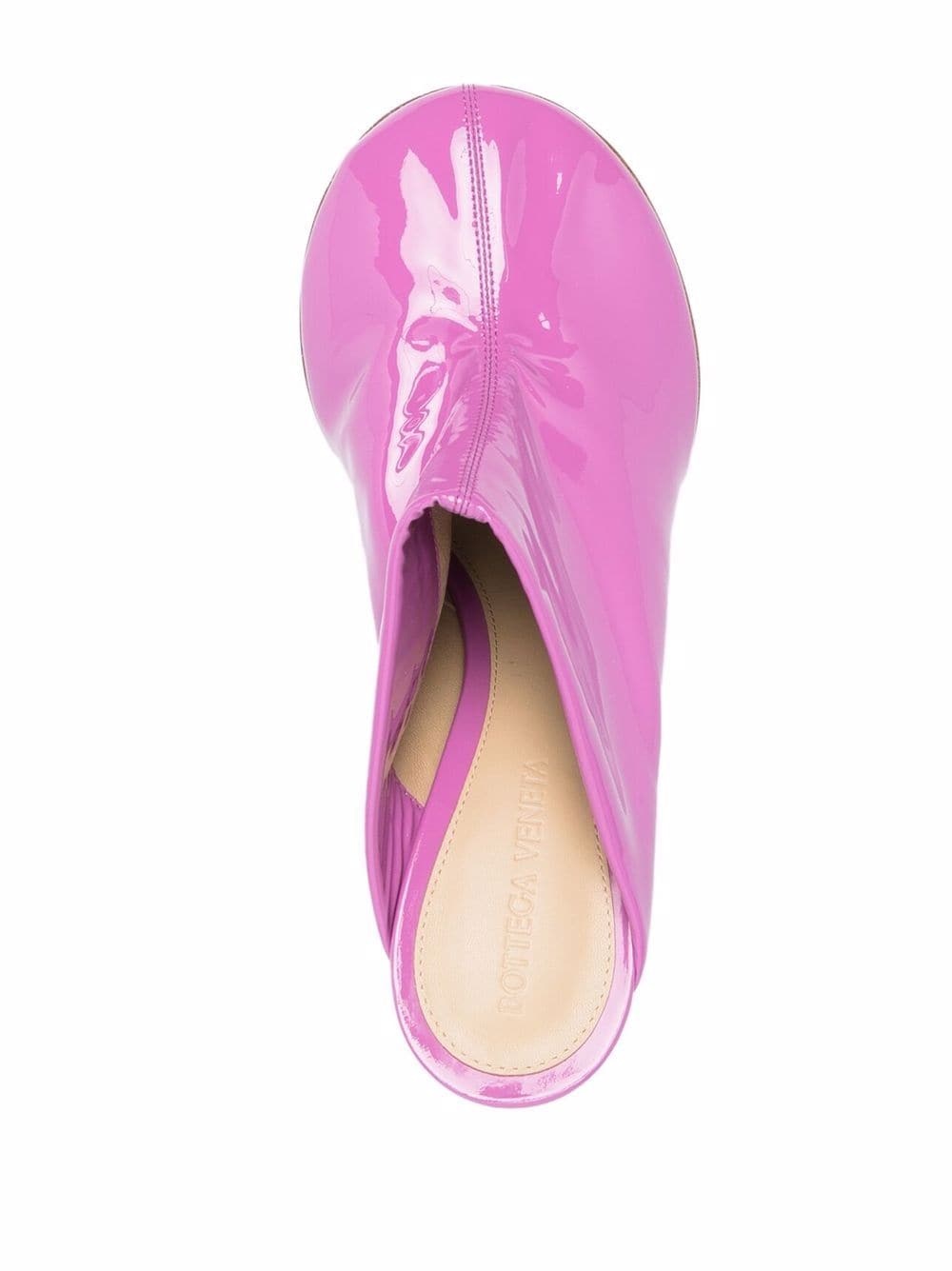 Bottega Veneta 90mm Dot Patent Leather Sock Mules In Pink