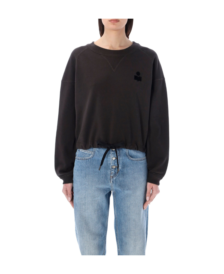 Isabel Marant Étoile Marant Etoile Margo Logo Cotton Crewneck Sweatshirt In Black