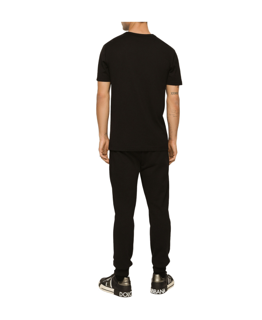 Dolce & Gabbana Logo V-neck T-shirt In Black