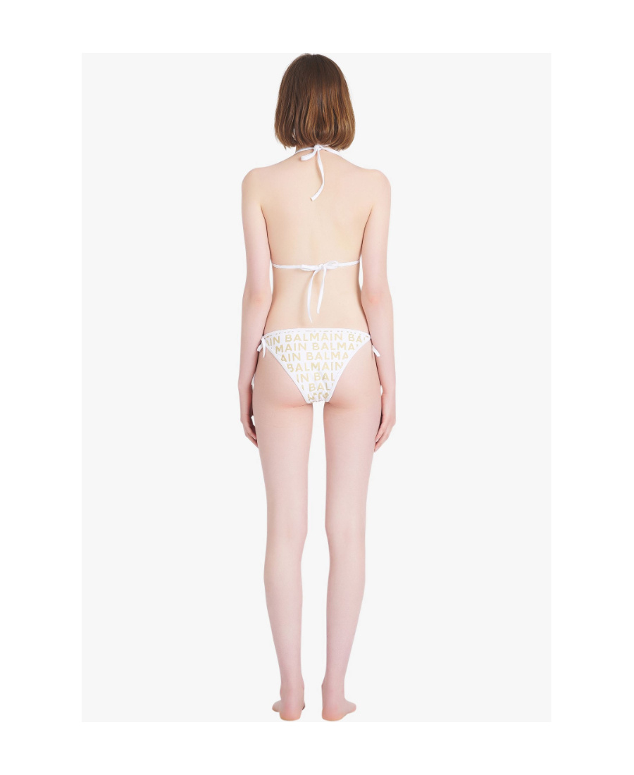 Balmain Triangle Bra Bikini In White