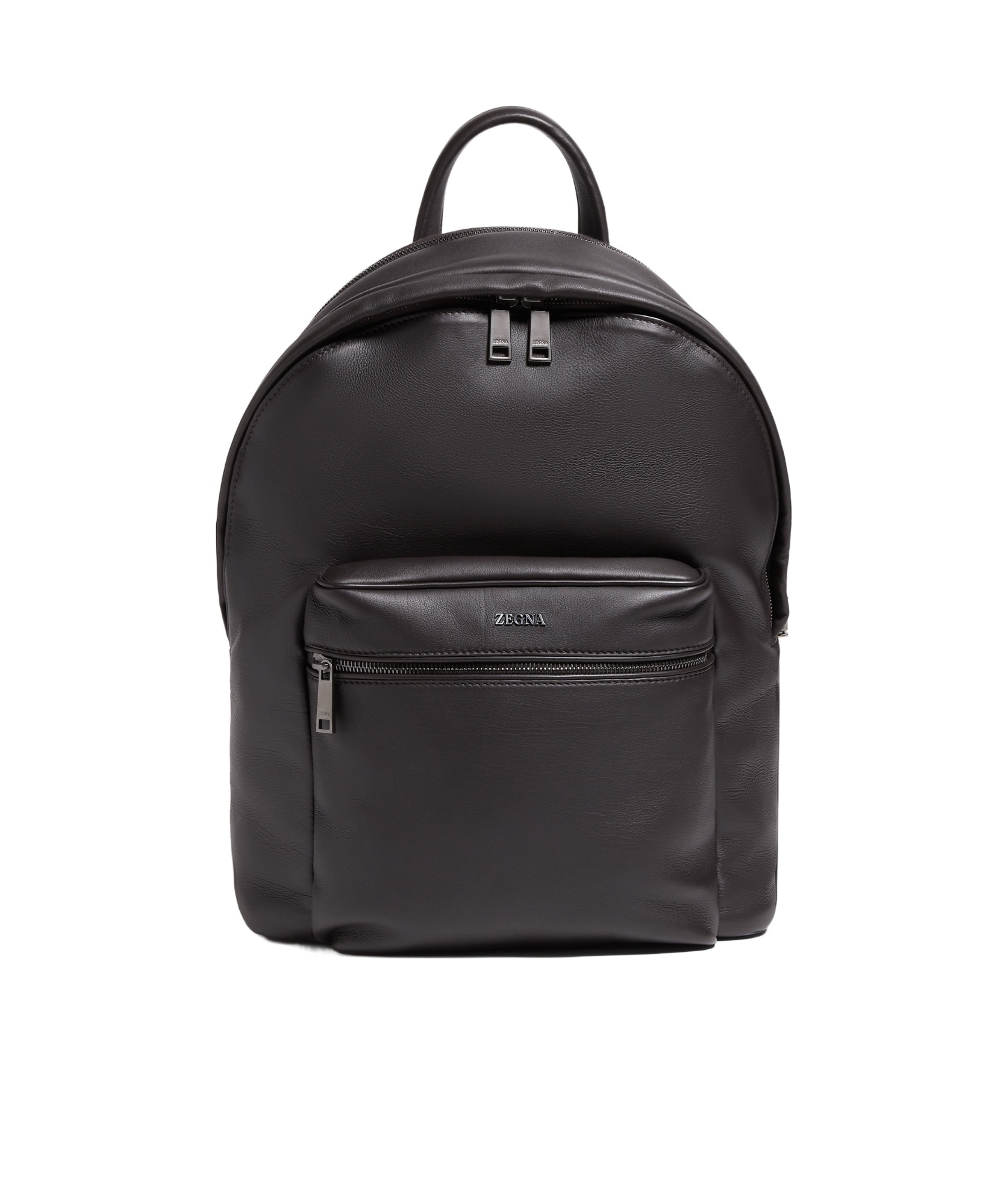Zegna Logo Lettering Secondskin Backpack In Brown