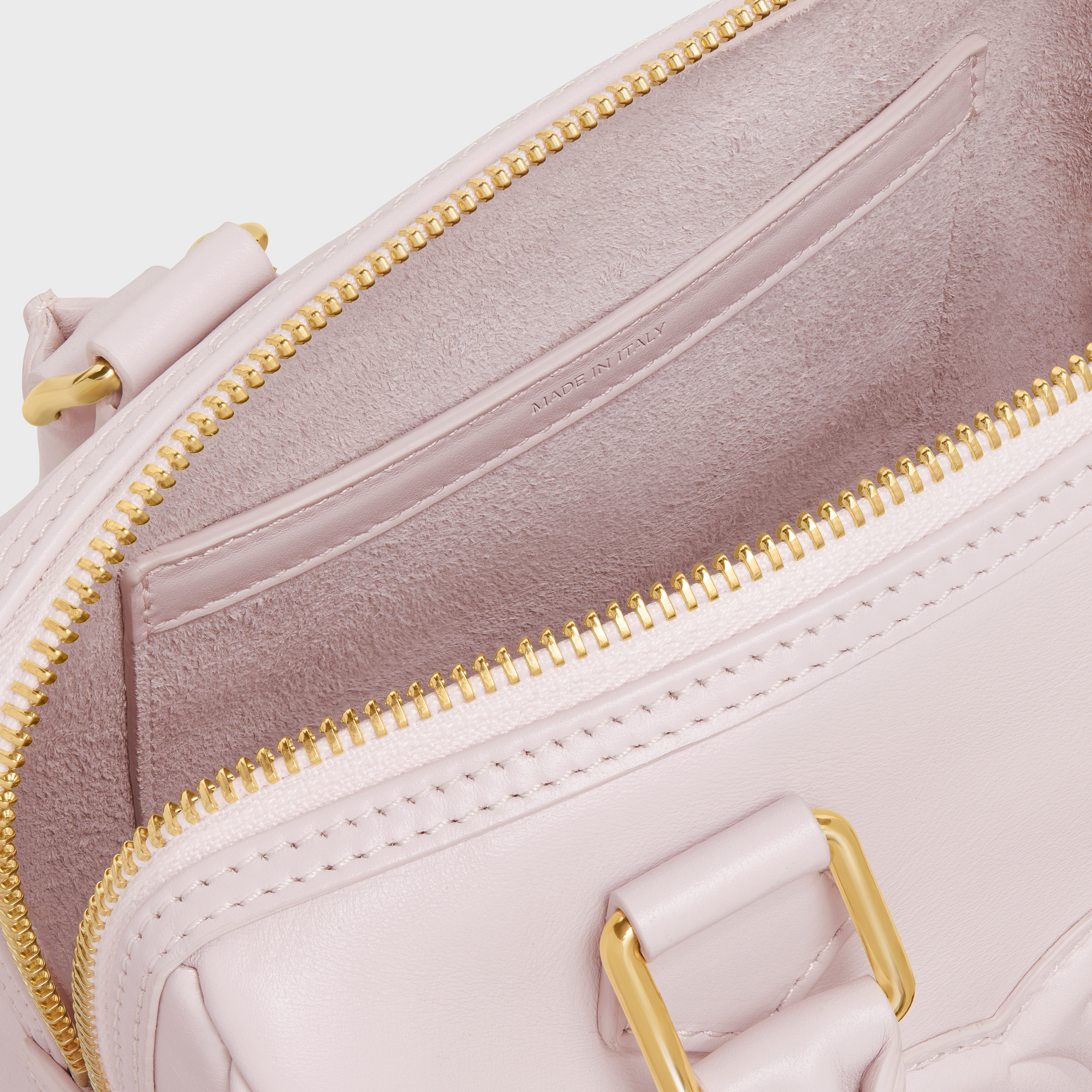 Celine Small Boston Cuir Triomphe Handbag In White