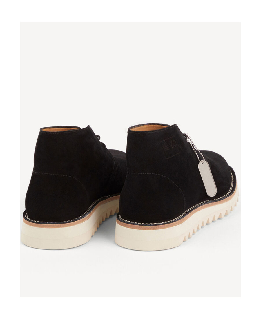 Kenzo Wave Lace-up Ankle-boots In Black