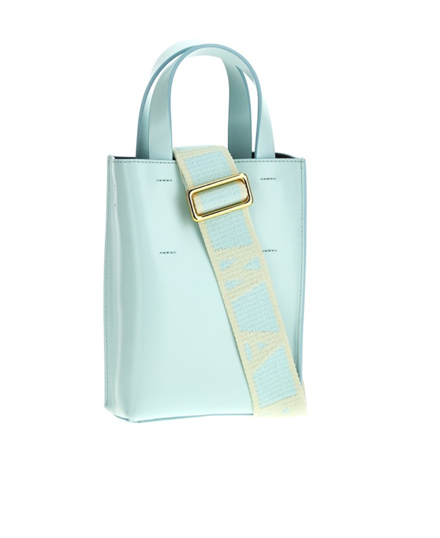 Marni Women Light Blue Leather Nano Museo Handbag In Blue